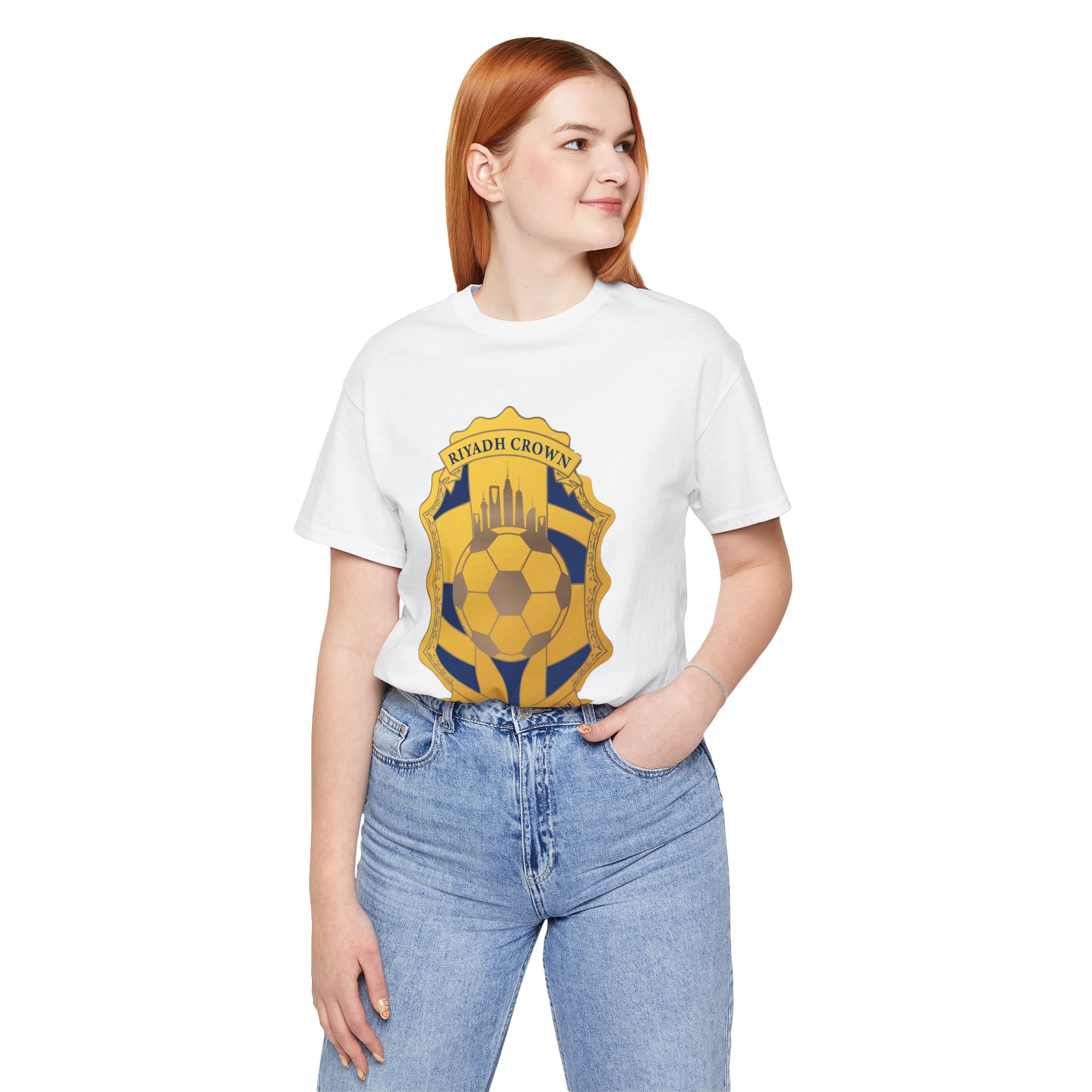 Riyadh Crown Soccer Crest Tee — City of Yellow & Blue Football Shirt - Image 5
